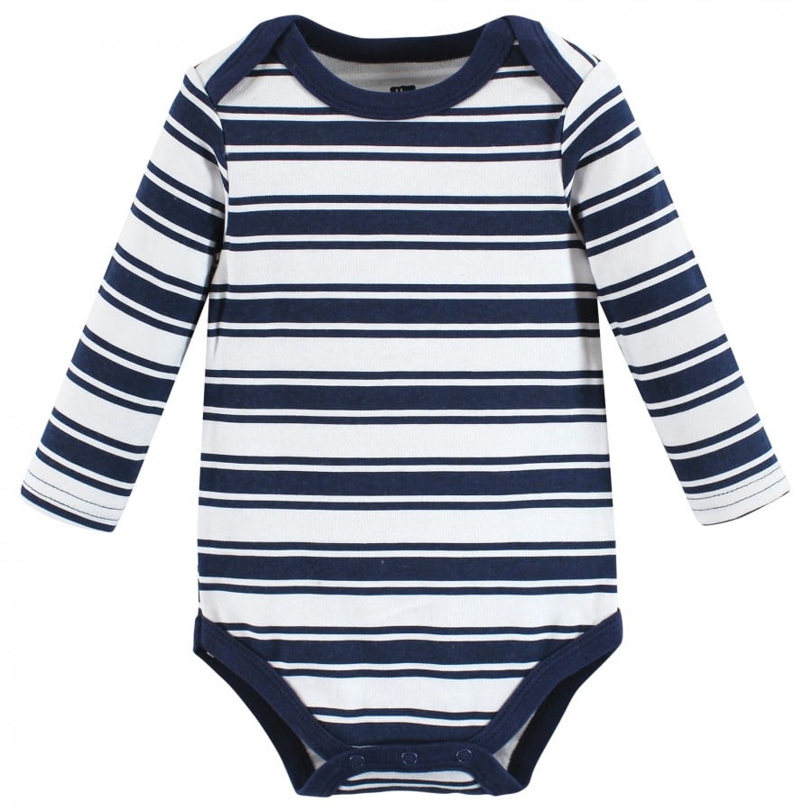 Hudson Baby Cotton Long-Sleeve Bodysuits, 3- Pack, Newborn- 24 Months
