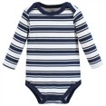thumbnail image 4 of Hudson Baby Cotton Long-Sleeve Bodysuits, 3- Pack, Newborn- 24 Months, 4 of 5
