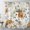 Orange, variant on Fall Floral Shower Curtain for Bathroom,White Orange Wildflower and Grey Maple Leaf on Beige Fabric Shower Curtain with Hooks,Nature Botanical Bathroom Curtain Shower Set, 72x72 inches