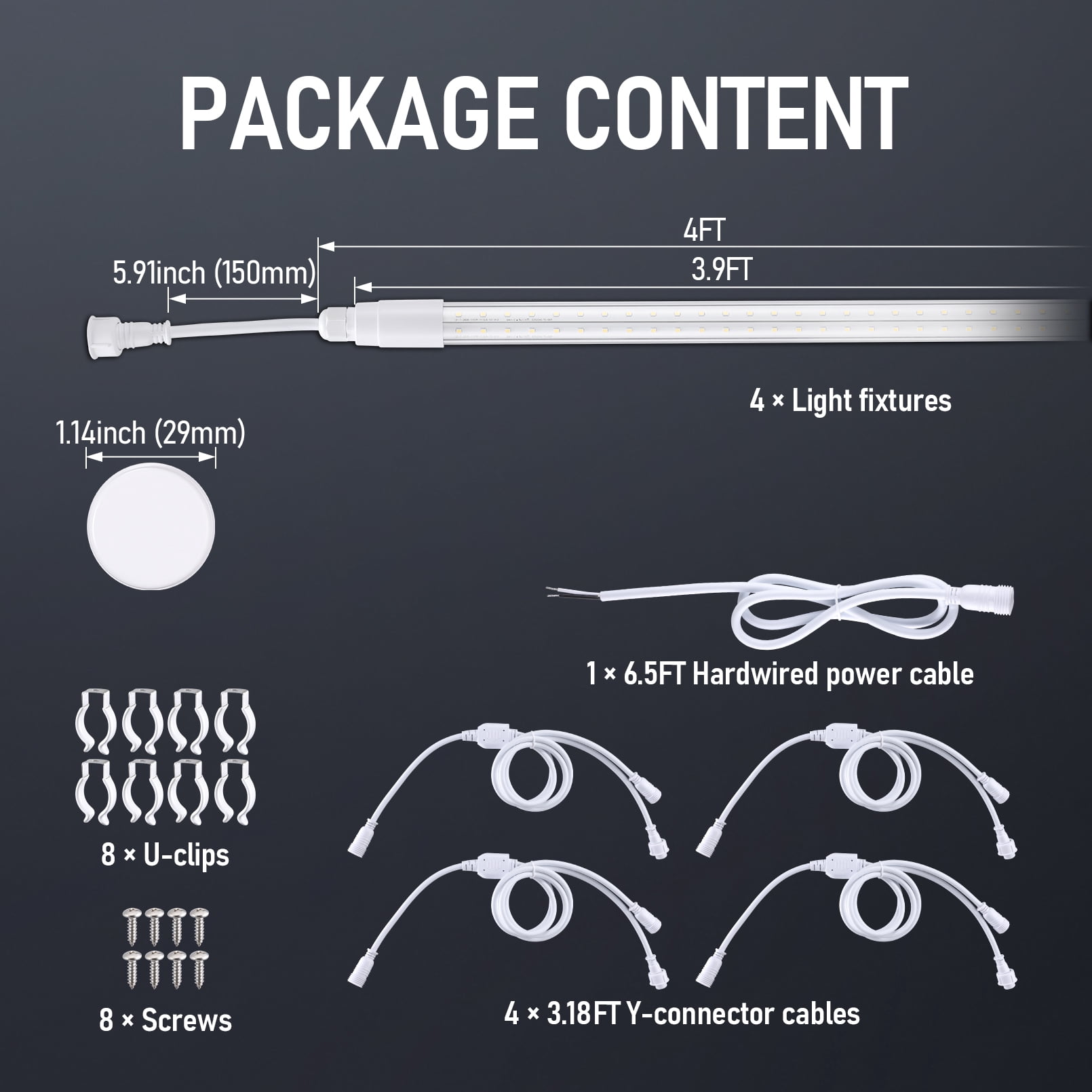 8 Pack 4FT 18W LED Freezer Tube Lights, 2610LM Commercial Refrigerator Cooler Light Fixture, Wet Location, 5000K Daylight, ETL Listed