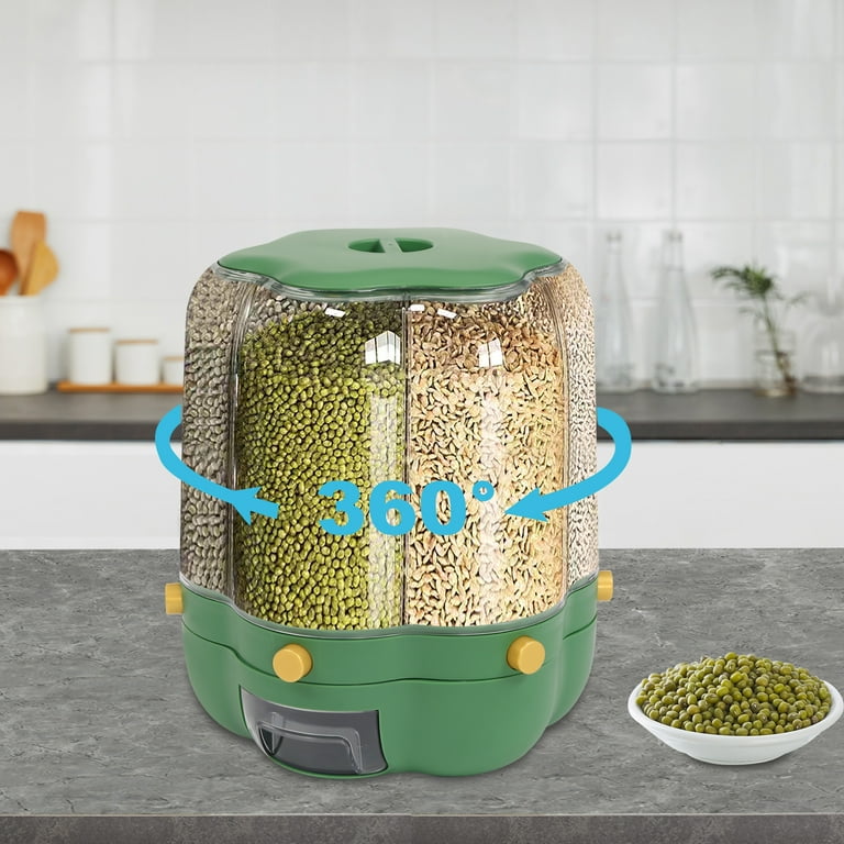 Rice And Grain Storage Container 360 Rotating Food Dispenser Measuring  Cylinder With Lid Moisture Resistant - Explore China Wholesale Storage  Container and Rice And Grain Storage