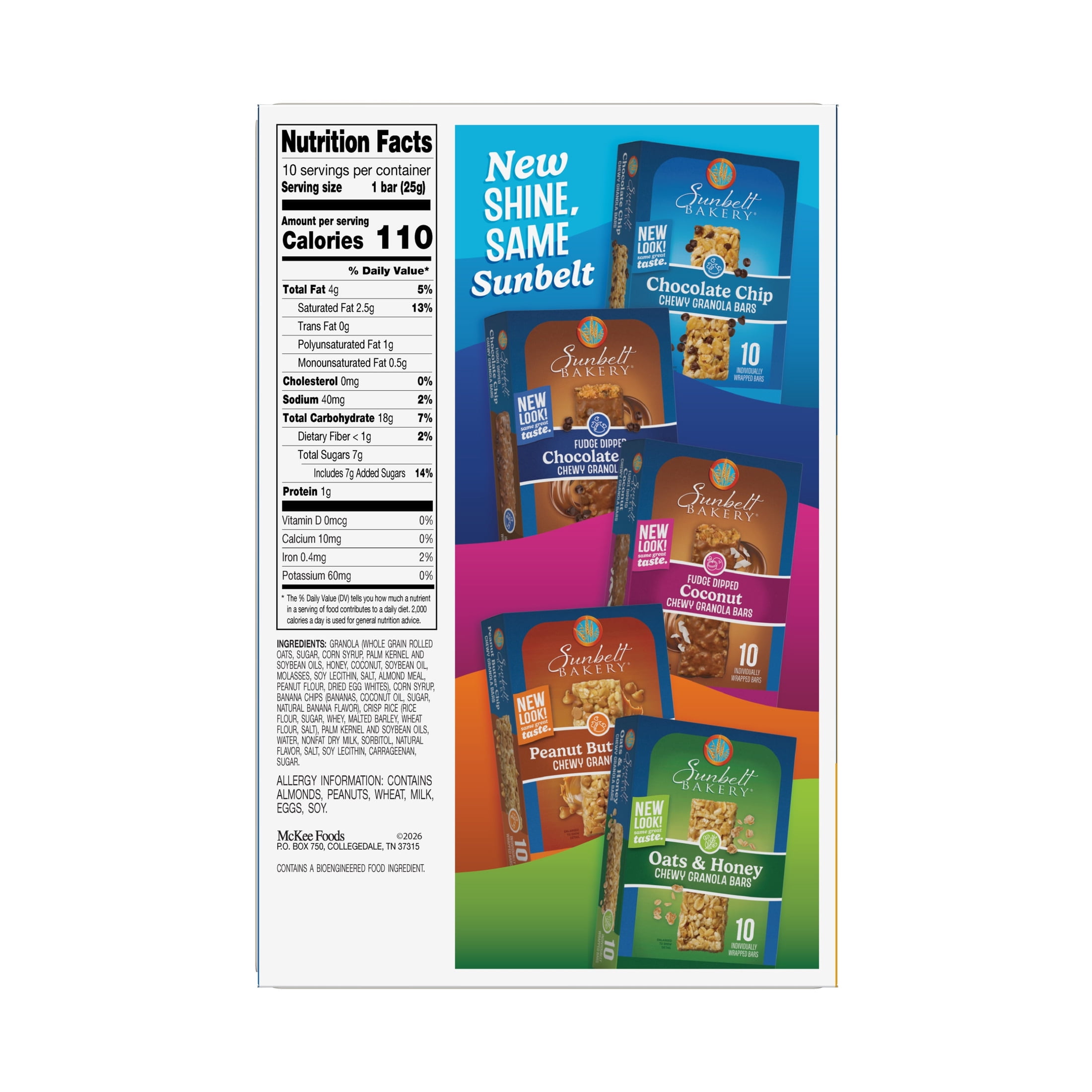 (4 pack) Chewy Granola Bars, Sunbelt Bakery Family Pack Banana Oat