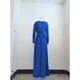 thumbnail image 4 of Women Long Sleeve Slit Maxi Long Dresses Deep V Neck Cold Shoulder Dress for Women Casual Evening Date, 4 of 9