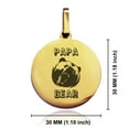 thumbnail image 2 of Stainless Steel Papa Bear Round Medallion Keychain Circle Ring, 2 of 2