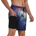 thumbnail image 2 of Yiaed Planets Stars And Galaxies Print Mens Swim Trunks Bathing Suit Compression Liner Beach Swim Shorts Swimwear Quick Dry Zipper Pocket No-Chafing Board Short-Small, 2 of 6
