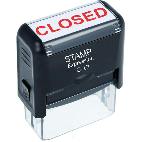 StampExpression - Closed Office Self Inking Rubber Stamp - Red Ink (A-5235)