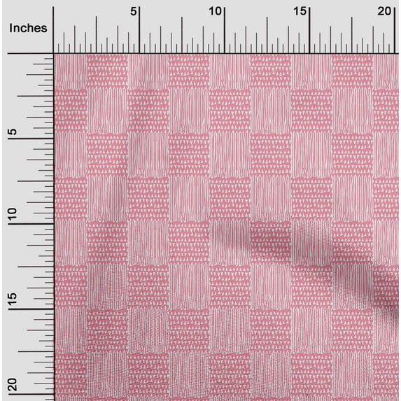oneOone Georgette Viscose Fabric Geometric Block Print Sewing Fabric BTY 42 Inch Wide