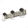 thumbnail image 5 of Hunter - Devon Park 3-light Onyx Bengal, Medium Size Vanity Light, Dimmable, Rustic Style, for Bedrooms, Dining, Living Rooms - 48021, 5 of 8