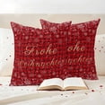 thumbnail image 3 of Red Christmas Outdoor Waterproof Pillow Covers, Winter Xmas Snowflake Checked Decorative Square Throw Pillowcase Sofa Cushion Sham for Patio/Couch/Chair, 20"x20" 2 Pack, 3 of 8