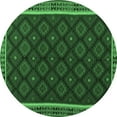 thumbnail image 1 of Ahgly Company Indoor Round Oriental Emerald Green Traditional Area Rugs, 3' Round, 1 of 4
