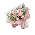 thumbnail image 1 of Ramo de flores de ganchillo hecho a mano con flores artificiales, ramo de punto para boda/ Rosa claro, 1 of 9