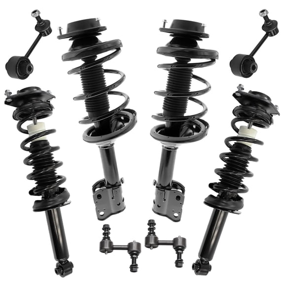 Detroit Axle - 8pc Front Rear Struts Sway Bars Kit for 2013 2014 Subaru Outback, 4 Struts with Coil Spring 4 Stabilizer Sway Bar End Links Replacement Suspension Kit