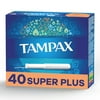 Tampax Cardboard Tampons Super Plus Absorbency, Anti-Slip Grip, LeakGuard Skirt, Unscented, 40 Count