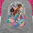 thumbnail image 3 of Disney - Adventure Comes In Waves - Toddler & Youth Girls Raglan Graphic T-Shirt, 3 of 5