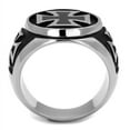 thumbnail image 3 of Luxe Jewelry Designs Men's High Polished Cross Design Stainless Steel Ring with Black Jet Epoxy -, 3 of 4