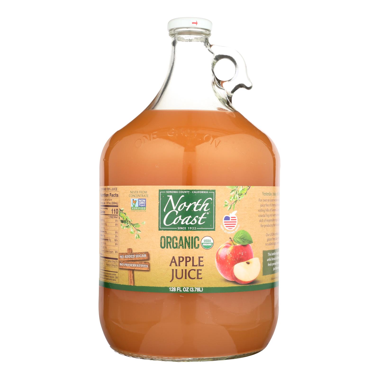 North Coast Brewing Organic Apple Juice, 128 Fl Oz