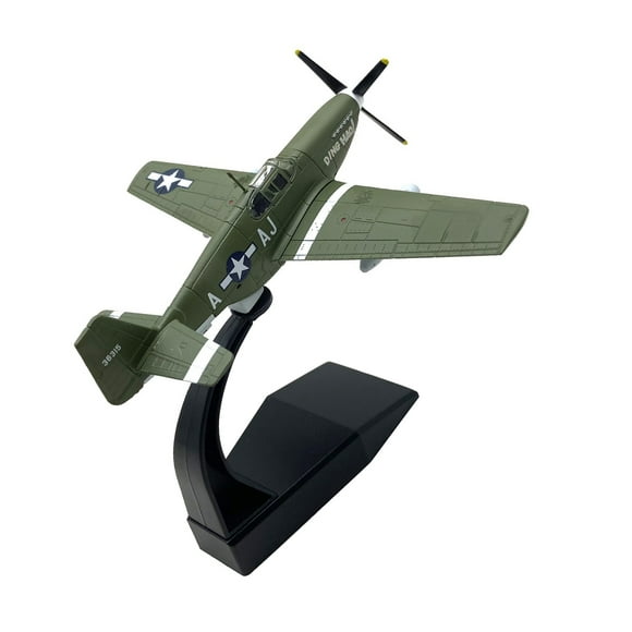 Alloy WW2 P-51B Mustang Fighter Attack Plane Model 1/72 Scale Military Aircraft Display Model with Stand