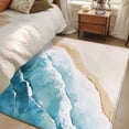thumbnail image 5 of Blue Teal Beach Coastal 3'x5' Washable Rug, Summer Nautical Seaside Ocean Non-Slip Area Rugs for Entryway Kitchen Classroom, Dorm Throw Carpet, Low Pile Soft Indoor Floor Mat, 5 of 9