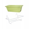 thumbnail image 3 of Colaxi Balcony Hanging Planter with Bracket Window Box Planter Versatile Easily Install for Outdoor Deck Railing Planter 43x19x15cm White Rack, 3 of 8