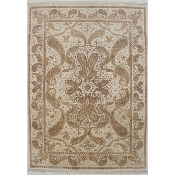 Classic Floral Paisley 6X8 Indo-Tabriz Oriental Rug