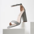 thumbnail image 4 of J. Adams Shirley High Silver Comfortable Heels for Women | Open Toe Ankle Strap Sandal Block Heel Dress Platform, 4 of 6