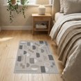 thumbnail image 3 of ODIKA 2'x3' Gray Geometric Art Design Washable Accent Rug Modern Abstract Shapes with Retro Flair Pet Friendly, Bedside Mat for Bedroom, Nursery, RV, 3 of 7