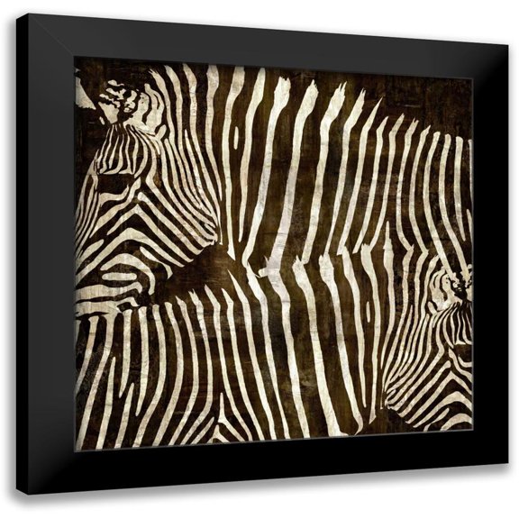 Davison, Darren 12x12 Black Modern Framed Museum Art Print Titled - Zebras