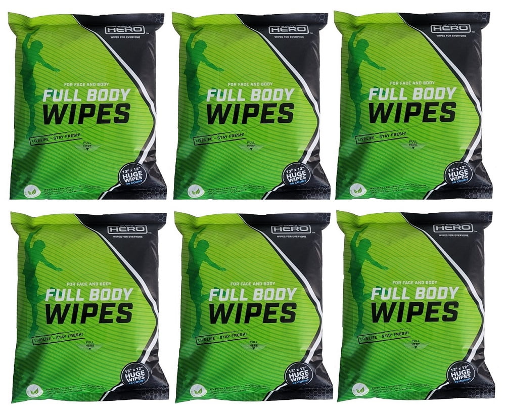 everyHERO Full Body Wipes for Adults 20Count Unscented Extra Large 13