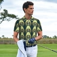 thumbnail image 3 of Honeii Peacock Gold Feather Print Polo Shirt, A Classic Short-Sleeved, Button-Down Golf Shirt for Men,Mens Polo Shirts Short Sleeve-Large, 3 of 6