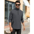 thumbnail image 3 of GymChoice Men's Quarter-Zip Sweatshirt Long Sleeve Golf Pullover Sweater Shirts, 3 of 6