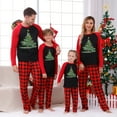 thumbnail image 5 of Onlypjs Family Matching Christmas Pajamas – Black Tops with Red Sleeves & Festive Christmas Tree Design, Black and Red Plaid Pants Holiday Sleepwear for Women, Men, Couples, 5 of 5