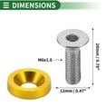 thumbnail image 3 of Unique Bargains Universal Car Modification M6 Gasket Bolt License Plate Frame Screw M6x1.0 Aluminium Alloy Gold Tone 1 Set, 3 of 6