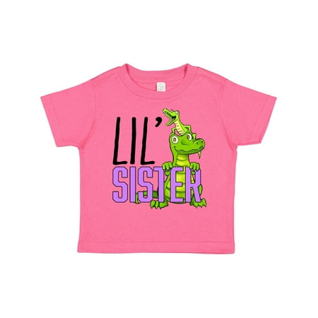 

Inktastic Lil Sister with Cute Green Alligators Gift Toddler Boy or Toddler Girl T-Shirt