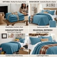 thumbnail image 2 of IR Imperial Rooms 2-Piece Soft Linen Quilt Set, Ultrasonic Chevron Pattern All Season Coverlet, Twin, Washed Blue, 2 of 10