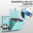thumbnail image 6 of Allytech Slim Wallet Case for Samsung Galaxy S24 Ultra, Kickstand Card Slots Cover with Wrist & Crossbody Shoulder Strap for Women Girls, Shockproof Non-Slip Soft TPU Back Case - Blue, 6 of 10