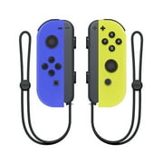 Switch Wireless Controllers with Hand Strap Replacement Wireless Gamepad Joy-con Dual Vibration (Blue&Yellow)