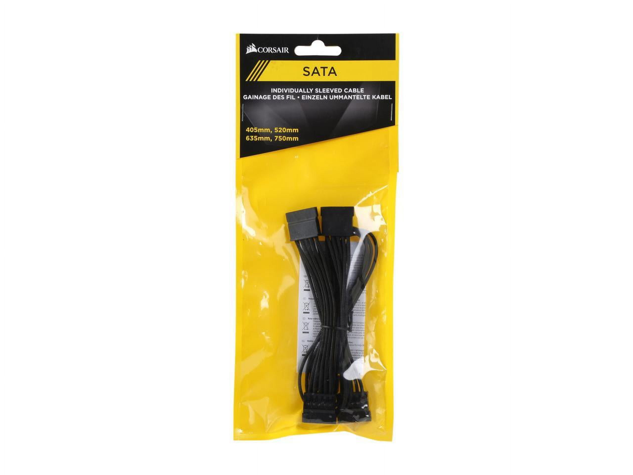 Corsair CP-8920186 2.46 ft. (0.75m) Premium Individually Sleeved SATA  Cable, Type 4 (Generation 3)