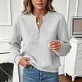 thumbnail image 5 of Nowekniz Womens Half Zip Up Quilted Sweatshirt Lightweight Stand Collar Long Sleeve Shirt Top Loose Trendy Textured Pullover Tops, 5 of 8