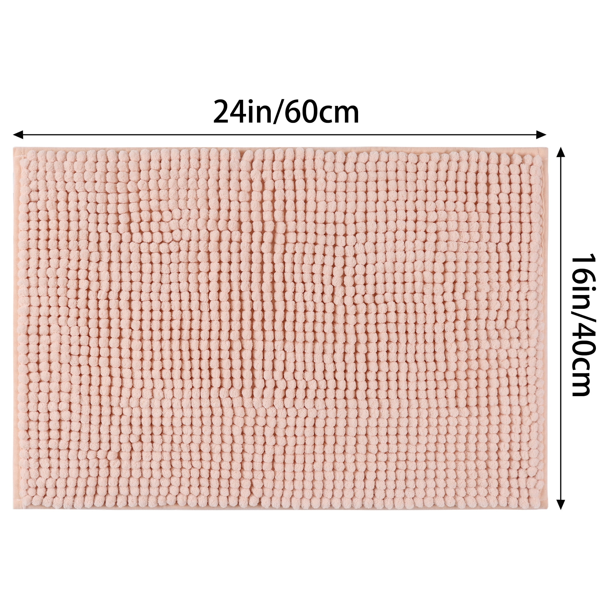 Unique Bargains 2 Pcs Microfiber Non-Slip Bathroom Mat Plush Fluffy Quick Dry Bath Rugs Pink 16" x 24"