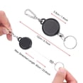 thumbnail image 2 of Heavy Duty Retractable Key Chain Retractable Badge Reels with 23.6 Inches Steel Wire Rope for Id Name Card Keychain, Black, 2 of 9