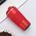 thumbnail image 1 of Taza de café de acero inoxidable, taza térmica de silicona para oficina, para negocios, antiescaldaduras, para coche, taza de agua para coche, 1 of 6