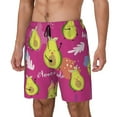 thumbnail image 2 of Daiia Pink Green Avocado Mens Swim Trunks Swim Shorts Quick Dry Swim Shorts with Mesh Lining Pockets-X-Large, 2 of 9