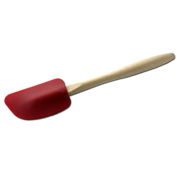 Chef Craft 1-Piece Silicone Spatula with Wood Handle, Multicolored, 12-1/2-Inch