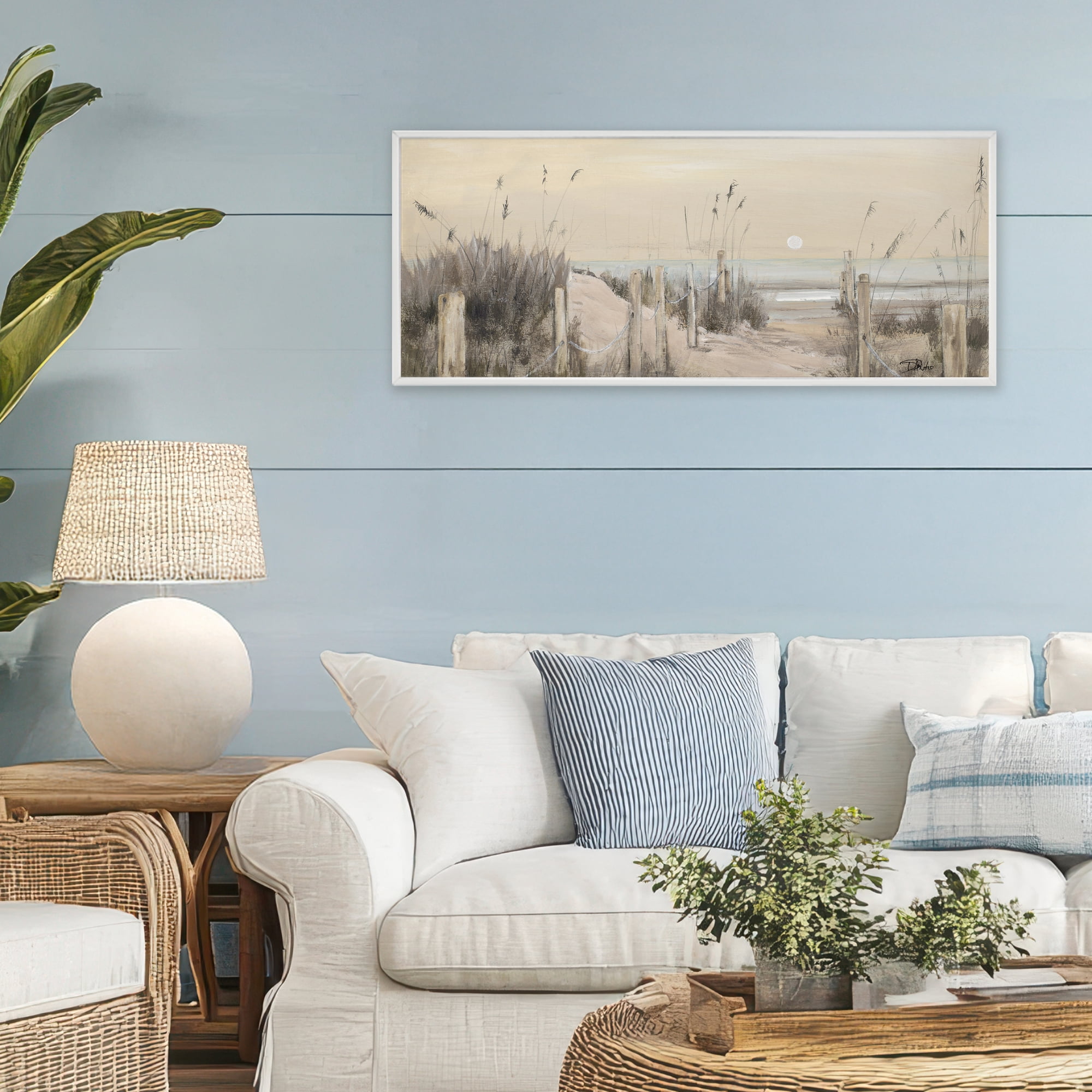 Stupell Industries White Moon Over Ocean White Framed Giclee Art, design by Patricia Pinto