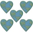 thumbnail image 1 of 5 parches termoadhesivos bordados con forma de corazón de Love Earth para ropa, parches termoadhesivos o apliques para coser en chalecos, chaquetas, mochilas, gorras y vaqueros., 1 of 5