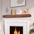 thumbnail image 3 of Eshoma Fireplace Mantel - Handcrafted Solid Mantel Shelf for Over Fireplace - Wall Mounted Floating Mantel Shelf with Invisible Brackets - 60 Inch - Walnut, 3 of 14
