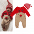 thumbnail image 2 of Qmyliery 2Pcs Newborn Baby Jumpsuit Hat Outfits, Christmas Deer Long Sleeve Clothes Set, Cute Suit, 2 of 2