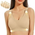 thumbnail image 2 of Fatuov Plus Size Bras for Women Wireless Seamless Full Coverage Breathable Everyday Bras for Casual Push Up T-Shirt Bras, 3-Pack, Beige, 42C, 2 of 5