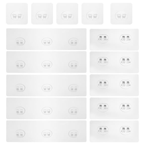 RENACLIPY White Plastic Cabinet Hooks for Kitchen Space Saving Self Adhesive Shelf Brackets 15Pcs