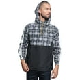 thumbnail image 5 of G-Style USA Men's Plaid Checkered Anorak Windbreaker Jacket JK5008 - Black - 4X-Large, 5 of 6
